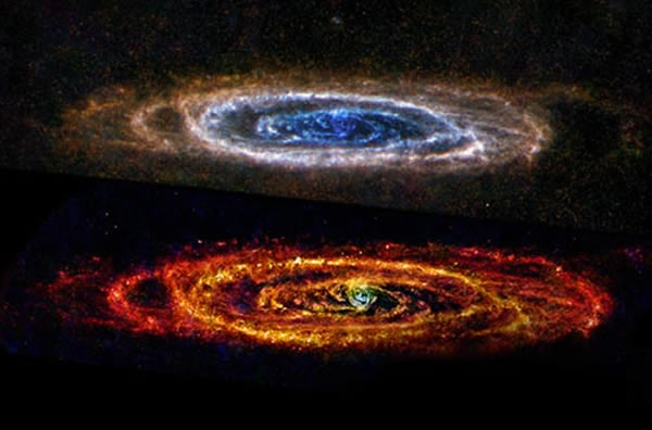 欧洲宇航局赫歇尔太空望远镜最新拍摄环状冰冷灰尘漩涡