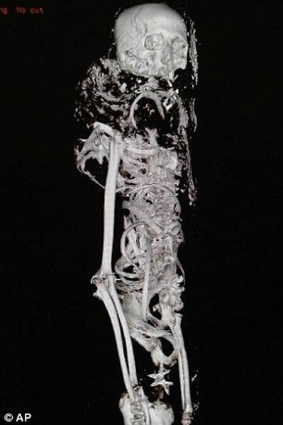 3D图提供了有关它的细节,而且扫描过程不用破坏木乃伊。