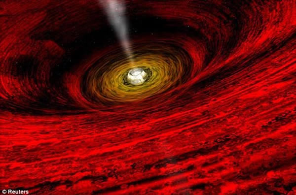 艺术家对银河系中心特大质量黑洞Sagittarius A*的印象