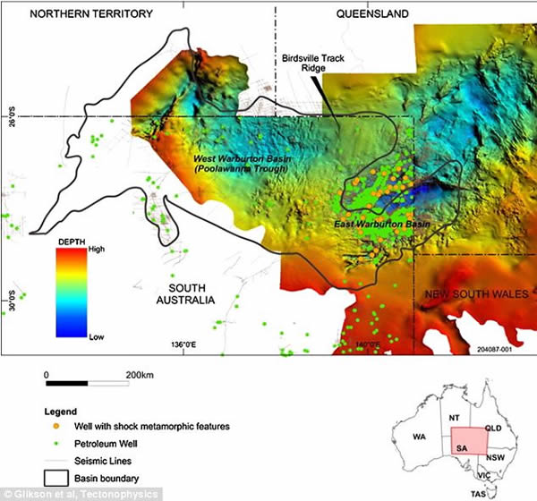 沃伯顿盆地位于地震层位:伯兹维尔轨道脊将沃伯顿盆地分成东西两个盆地,东沃伯顿盆地位于库珀盆地下方。