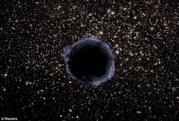 这是艺术家描绘的一个黑洞,最新研究表明,在数十亿年前银河系诞生之初,曾被近2千个黑洞包围着,最终银河系被弹射至深太空