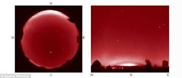 天文学家发现,欧洲上空出现了一圈不能用肉眼看到的红色光环。