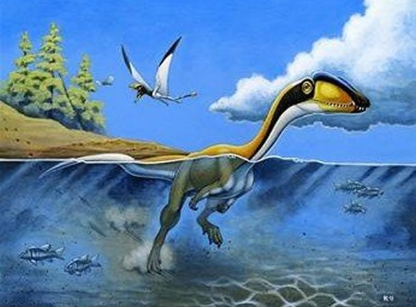 恐龙游泳复原图