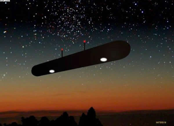 2008年根据一名目击警官描述所绘制的德州巨大UFO