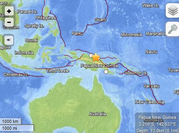 巴布亚新几内亚发生6.8级地震