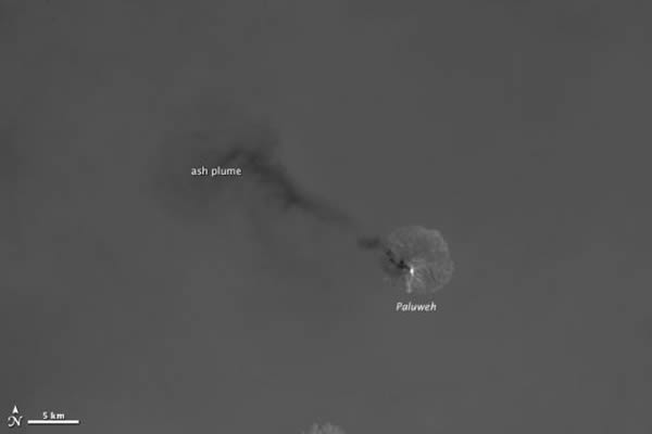 印度尼西亚Paluweh火山爆发的景象