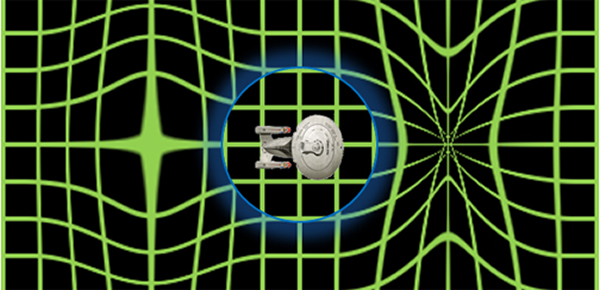 “曲速引擎”理论认为:想办法使飞船前部的空间发生收缩,后面的空间发生膨胀,就可以实现不受光速限制的星际航行。