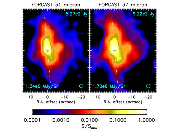 天文学家利用机载红外望远镜(SOFIA)对大质量恒星形成的区域进行了精细观测