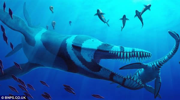 巨型史前海洋爬行动物艺术想象图