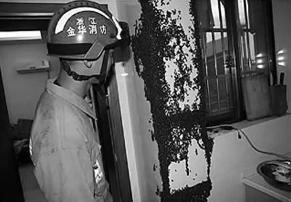 消防人员来到居民家中帮忙