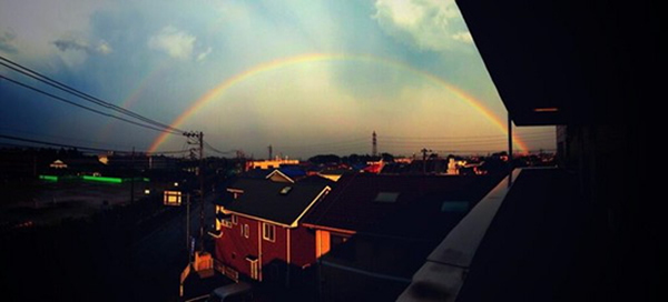 日本天空惊现双彩虹