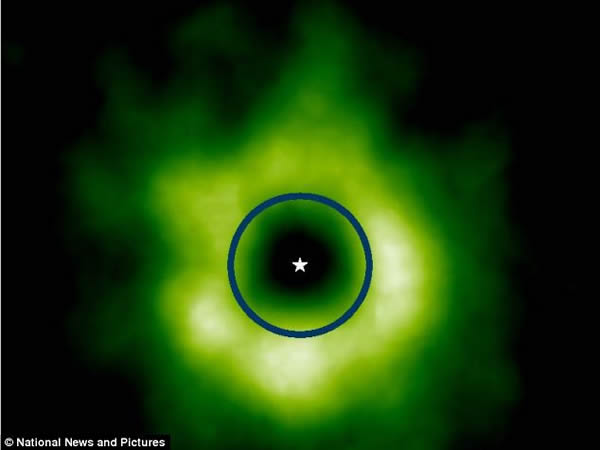 美国天文学家拍摄到婴儿太阳系附近第一张雪线的直接图片