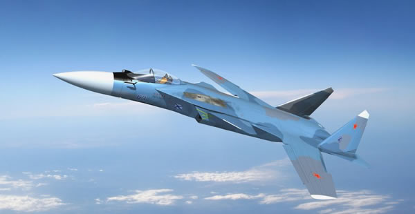 疑似舰载版苏-47战斗机的电脑效果图