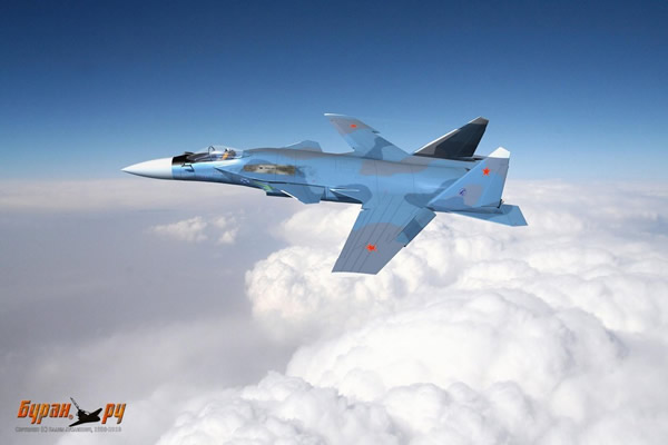 疑似舰载版苏-47战斗机的电脑效果图