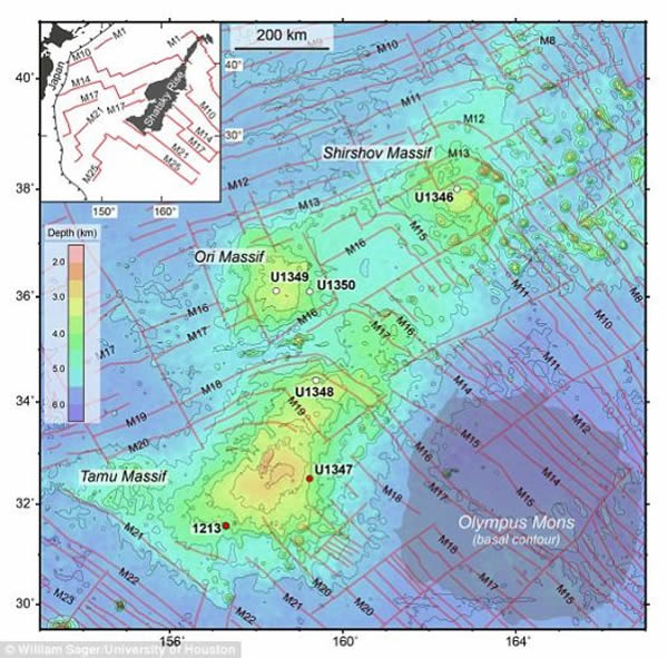 ����ͼ����ʾ���Ǵ�������ɳ�Ļ�¡���ϵ�λ�ã�ɳ�Ļ�¡����̫ƽ��׵�һ��ɽ������Ϥ������1.3�ڵ�1.45����ǰ������ɽ��һ���緢����˸�ɽ������ͼ����ʾ�˴�����