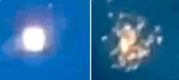 美国加州上空UFO爆炸?