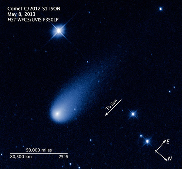 艾桑彗星(C/2012 S1(ISON))10月1日近距离掠过火星