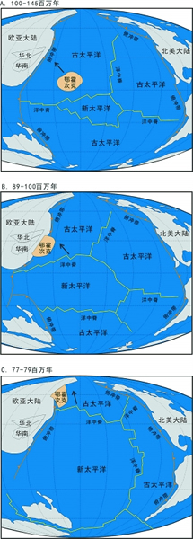 1亿-1亿4500万年前
