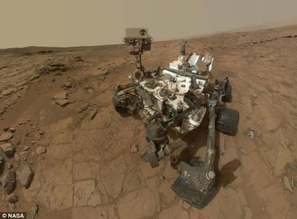 “好奇”号火星车出现故障之前上传的最后自拍照