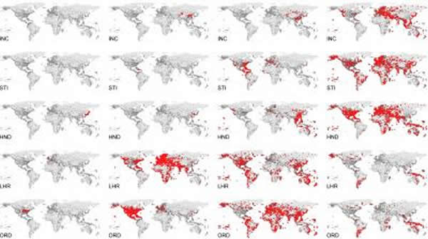 该图显示了一个一套选定的模拟流行病