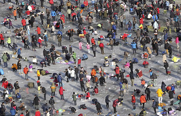 韩国江原道迎来一年一度的华川山鳟鱼节