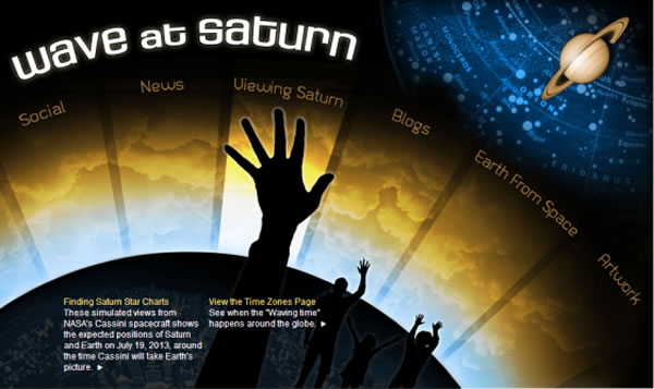 向土星挥手的人类