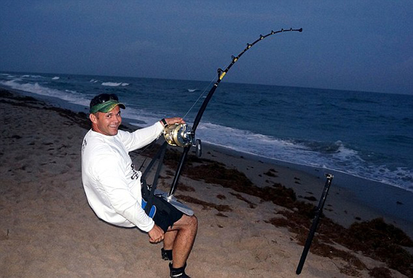 美国男子在佛罗里达州南部棕榈滩钓得4米锤头鲨