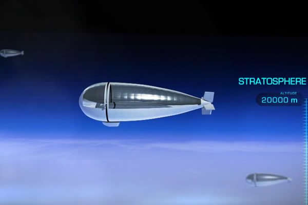 泰雷兹·阿莱尼亚宇航公司提出了一种平流层飞艇方案,飞行高度约为20公里,长度在70至100米,直接为20至30米,能够执行海上监视、通信、广播和导航任务。