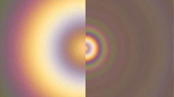 ���Ǻ͵����ϵĲʺ�⻷�Ա�