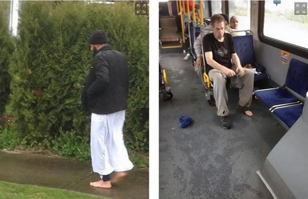 加拿大一名穆斯林在公交车上赠鞋流浪汉 自己赤脚走回家