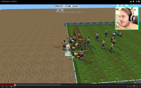 YouTube上“NONSENSICAL FOOTBALL”足球游戏实况影片令人爆笑