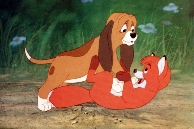 如同迪士尼卡通动画——《狐狸和猎犬》的真实版本