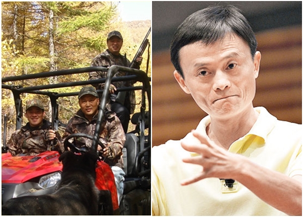 中国富豪近年沉迷狩猎活动(左),包括马云(右)亦曾赴英狩猎。