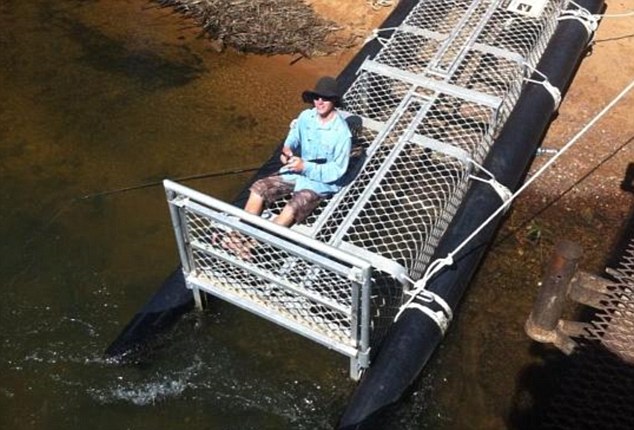 澳大利亚游客不顾危险与鳄鱼合影