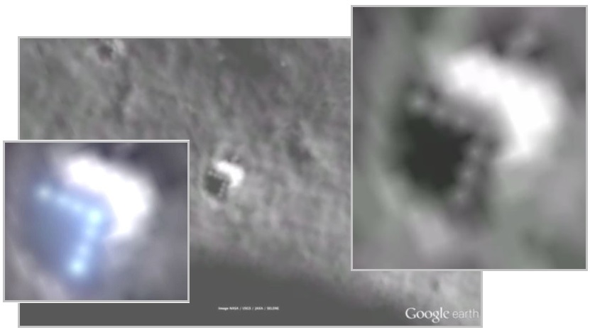 谷歌月球发现一个外星人月球基地或者是一艘神秘的月球飞船