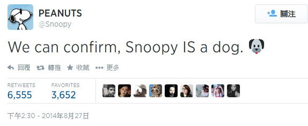 「Peanuts」官方推特