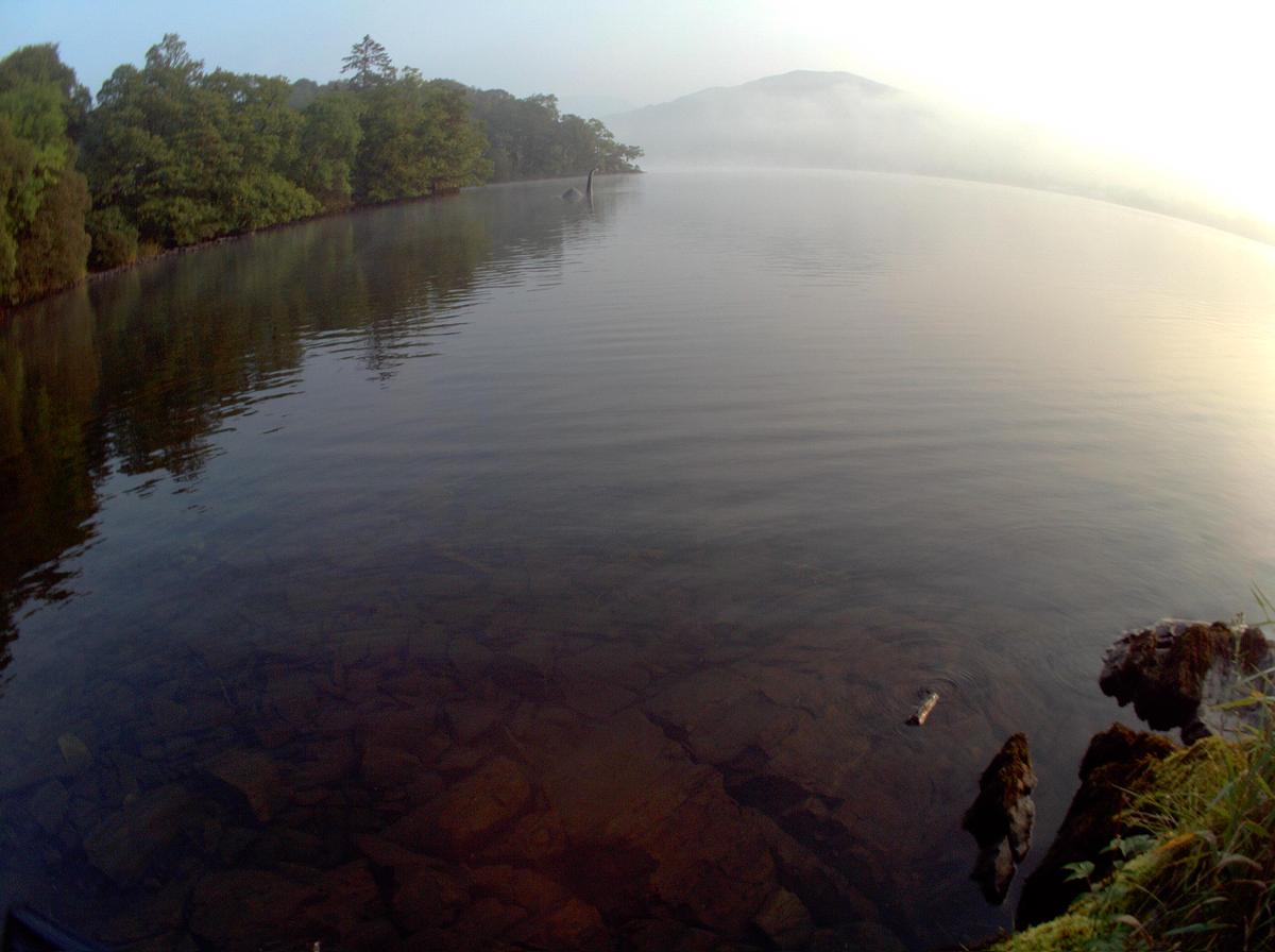 英格兰的温德米尔湖拍到水怪的照片