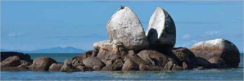 新西兰被劈开的苹果岩