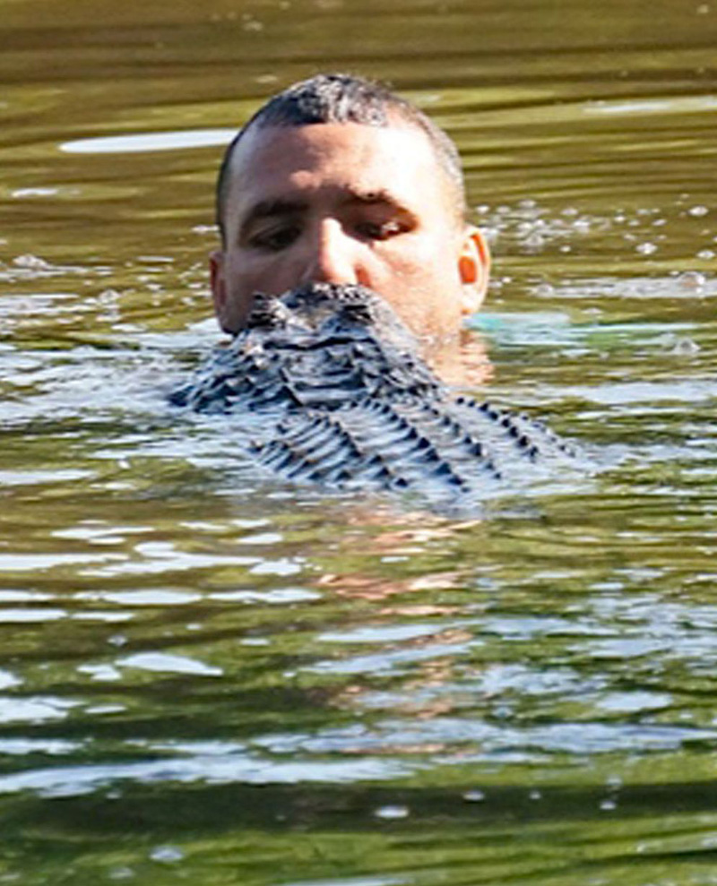 拉克罗斯喂食鳄鱼