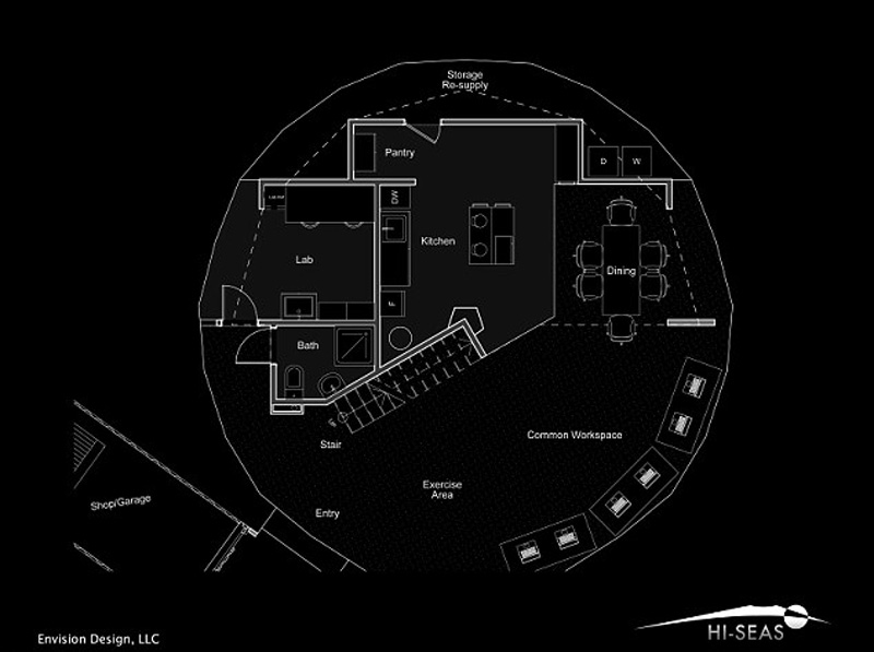 “Hi-Seas”计划的火星模拟住宅日前曝光,设施包括卧室、浴室、工作间以及餐厅等。
