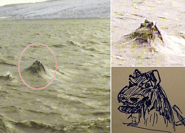 希腊超自然现象调查员称3年前在尼斯湖拍摄到水怪露出头部的照片