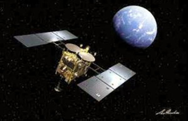 小行星探测器“隼鸟2号”的概念图(由JAXA池下章裕提供)