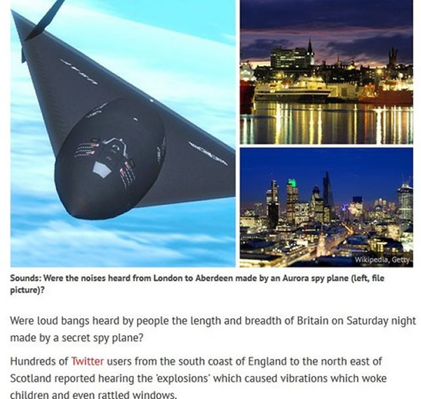 英美两地近日突然在同一时间内传出不明巨响