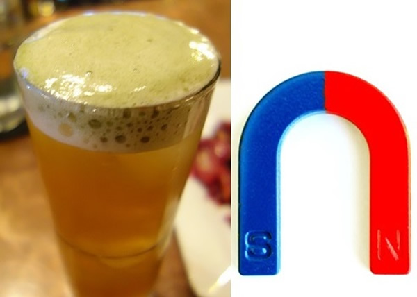 研究发现,磁石产生的磁场有助减少啤酒泡沫,以及减低苦味。