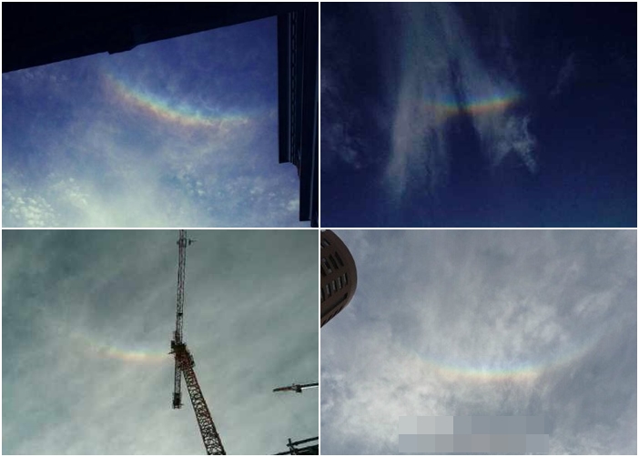 北京天空出现天文奇观--“上帝之眼”倒挂彩虹(环天顶弧)