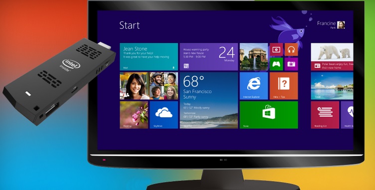 “Intel Compute Stick”可将电视变成电脑使用。