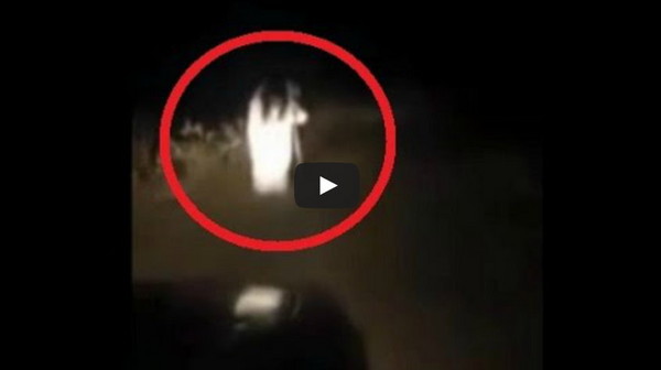 一个曲着身的苍白身影,对著一辆行驶中的车子飘过来。