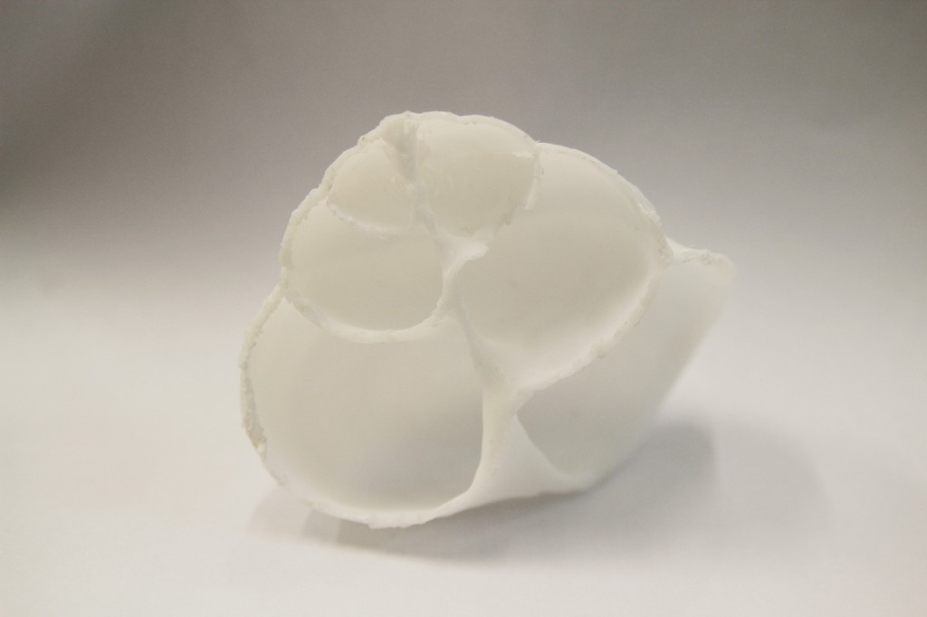 用3D列印出的ABS树脂材质寄居蟹壳。图片提供:Fablab Dynamic李柏廷。