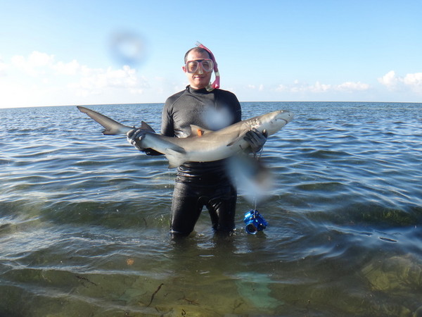 首位登东沙岛调查软骨鱼类学者,成大王建平教授。(图/成功大学提供)