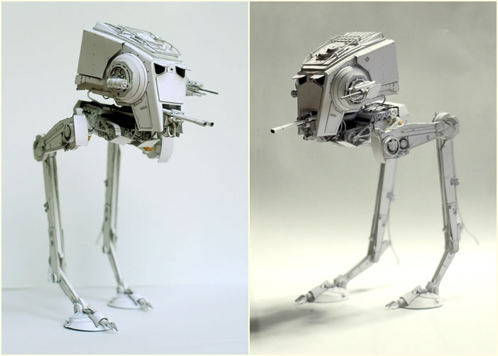 《星球大战》中出现的AT-ST侦察步行兵器。